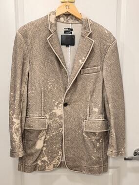 R13 Oversized Paint Splatter Wool Blazer